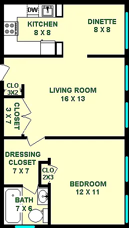 Thyme One Bedroom Floorplan Thyme One Bedroom Floorplan