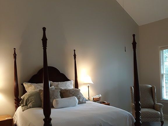 Master bedroom vaulted ceiling