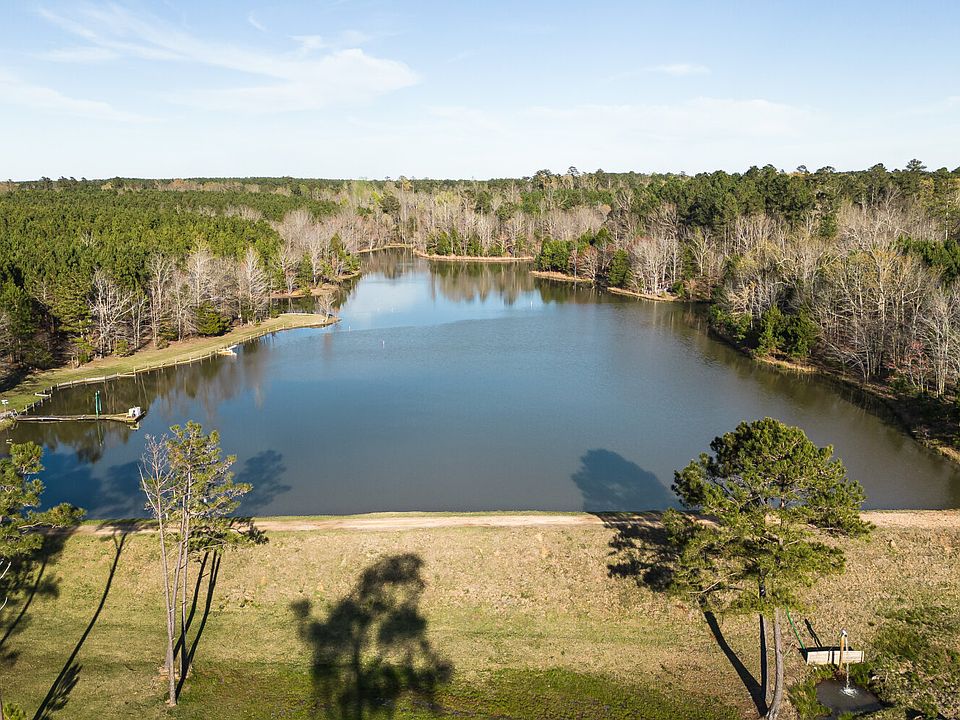 Aerial view looking east over the levee of the big lake.