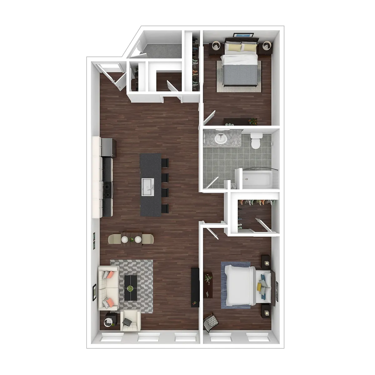 Floor plan 2 Bed 1 Bath A