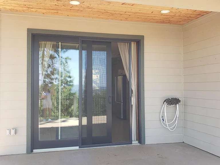 Dining room patio door alcove.