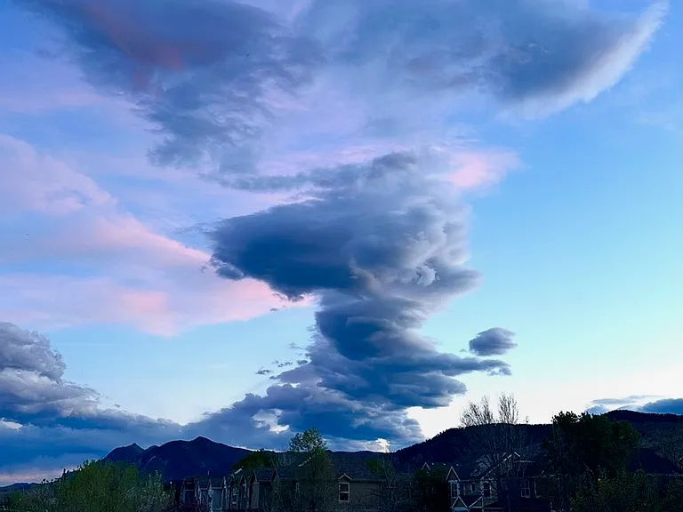 April 2026 evening cloud view from the deck.
