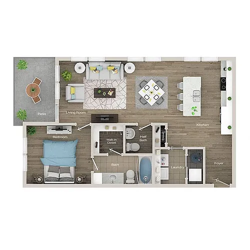 Floor plan Thurber w/ Balcony Renovated