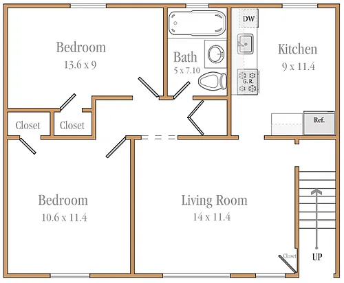Floor plan 2 bedroom