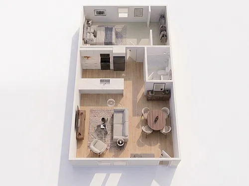 Floor plan 1 Bedroom, 1 Bathroom