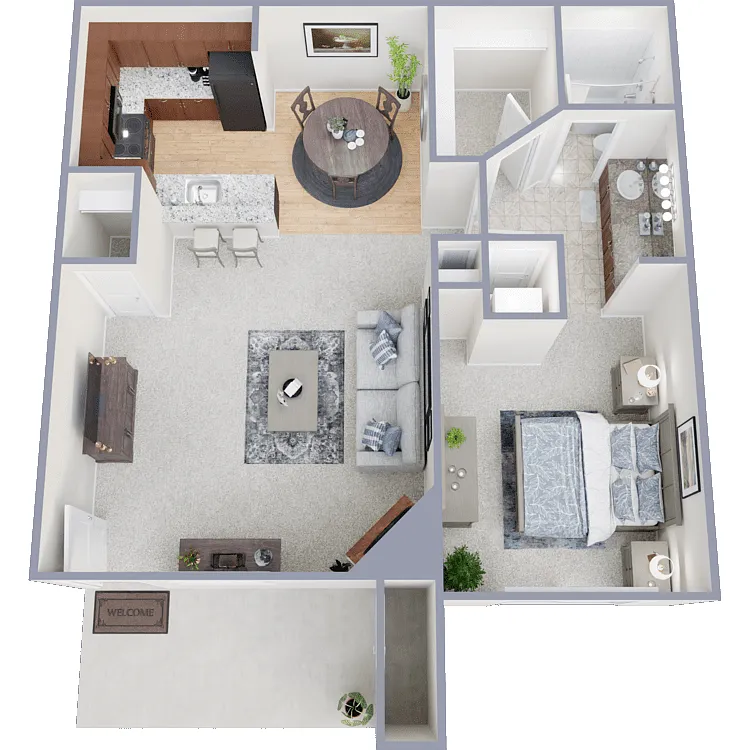 Floor plan 1 Bed 1 Bath Flat