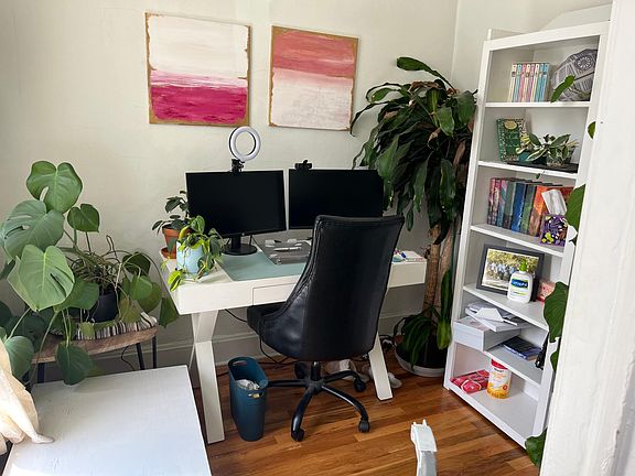 Office with bright sunny large window - can also be a 3rd tiny bedroom