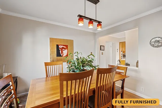 Formal dining room across the hall from the kitchen.