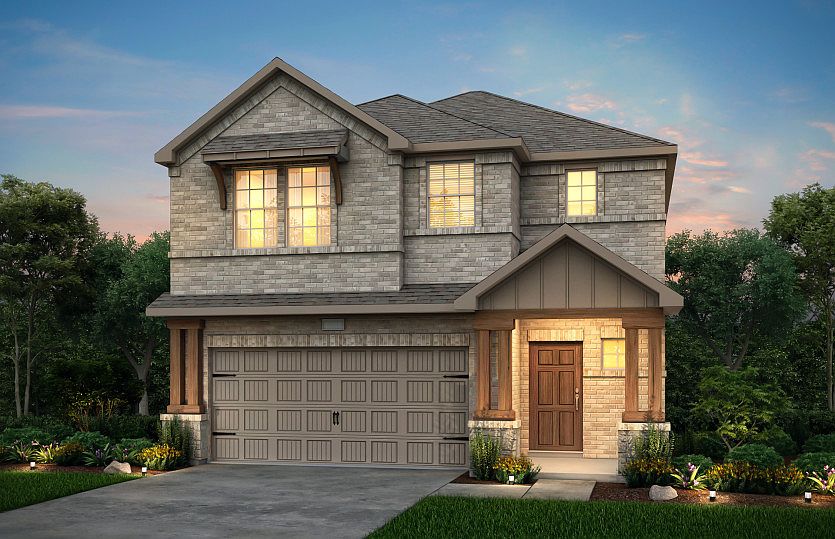 The Alexander, a two-story home with 2-car garage, shown with Home Exterior R