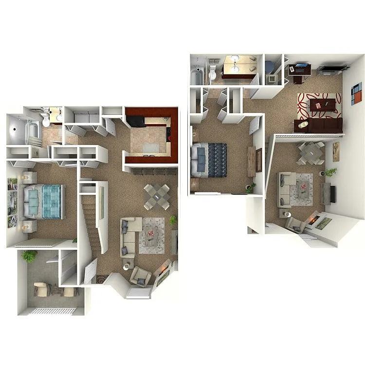 Floor plan The Keystone - 2 Bedroom 2 Bat