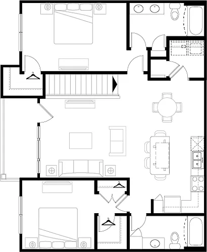 Floor plan 2 BR Grand Overlook