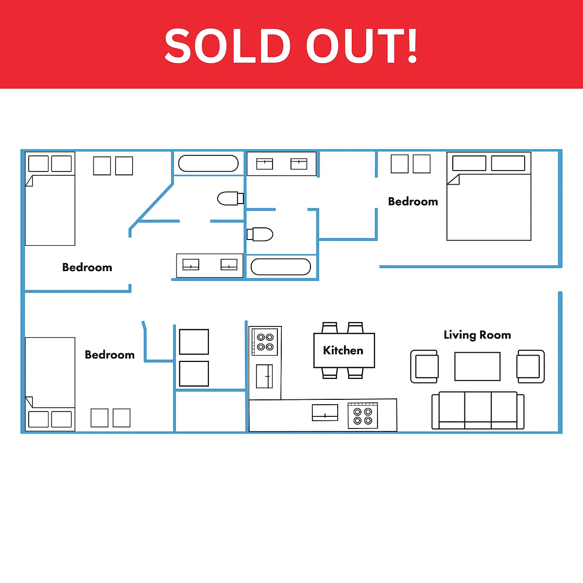 Floor plan SP 3BD/2BA