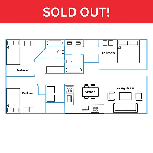 Floor plan SP 3BD/2BA