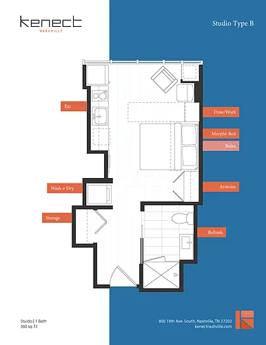 Floor plan Studio Unfurnished