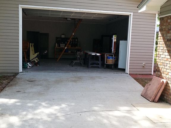 Two car garage with office space and storage