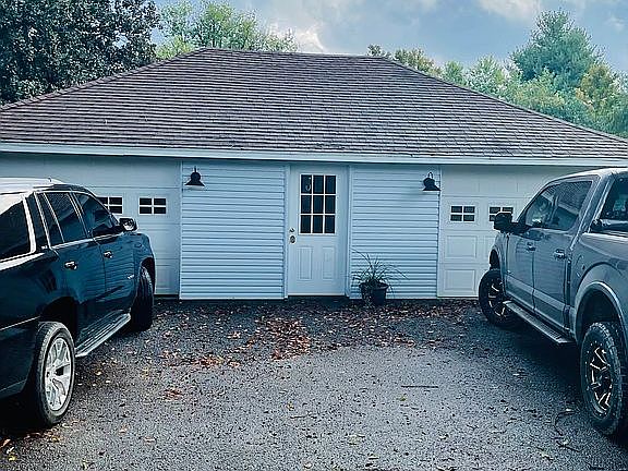 Large garage with storage