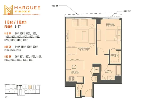 Floor plan 1 Bedroom x 07
