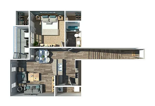 Floor plan A3G - One Bedroom, One Bathroom