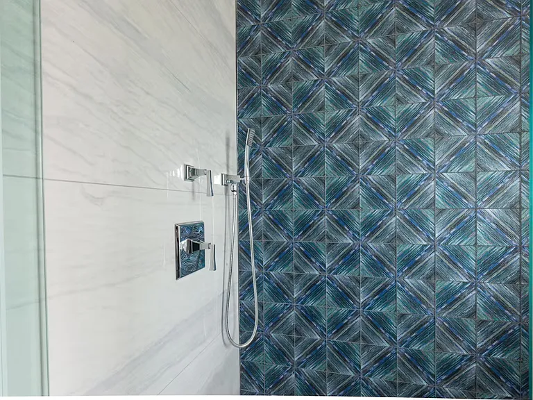 Master Bath

Versace Tiling 

Luxury rain shower head and hand held shower head