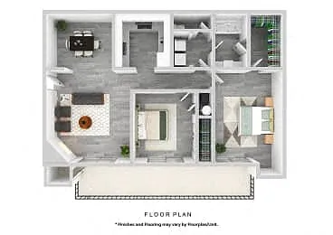 Floor plan Two Bedroom One Bath