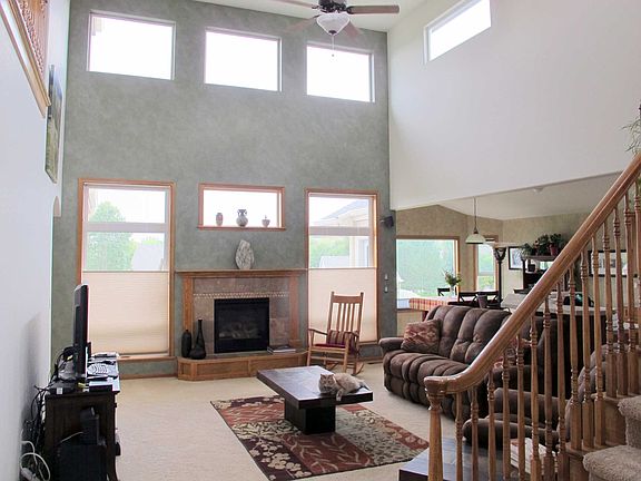 Vaulted ceilings in living room