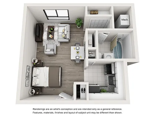 Floor plan Studio 336 sq. ft.