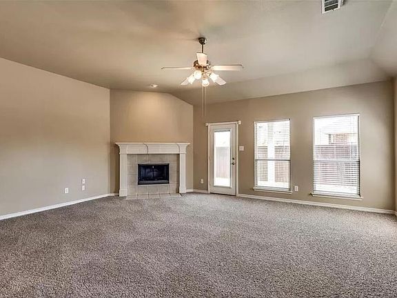 Living room with fireplace