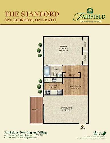 Floor plan The Stanford One Bedroom Lower