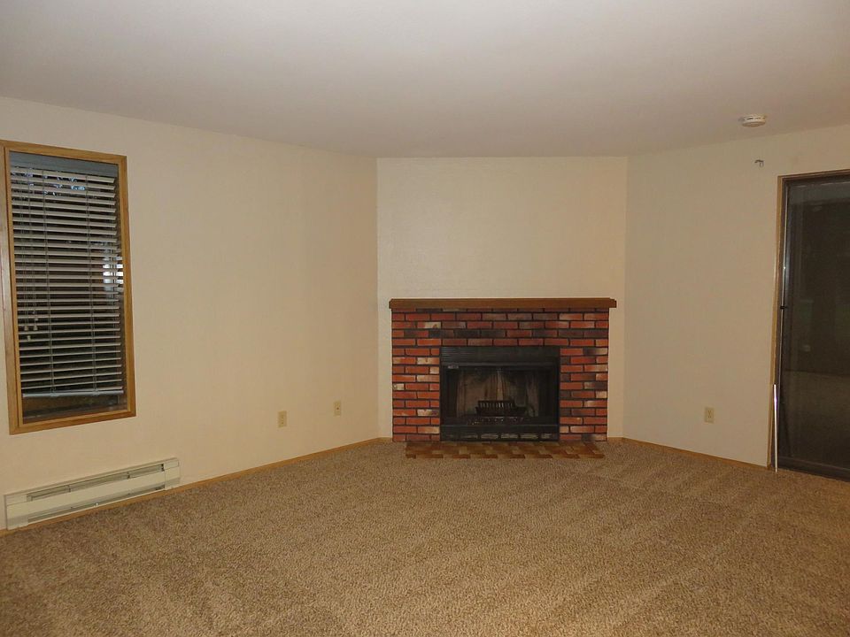 Living Room with wood burning fireplace