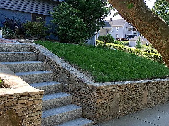 Front Stone retaining wall