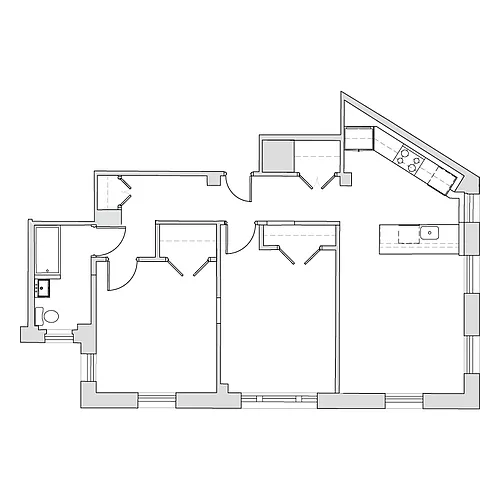 Floor plan 2 Bedroom/1 Bathroom