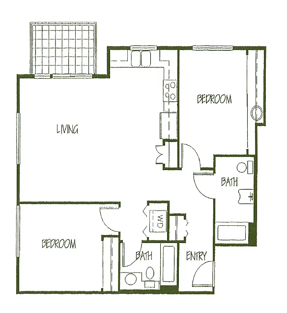 Floor plan 2 Bedroom 2 Bath A