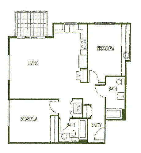 Floor plan 2 Bedroom 2 Bath A