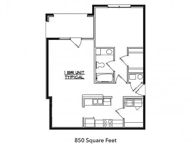 Floor plan 1 Bedroom 1 Bath