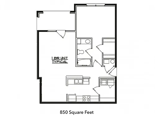 Floor plan 1 Bedroom 1 Bath