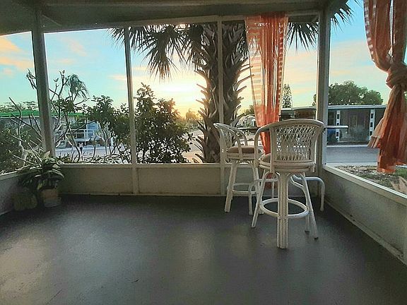 Sunset over newer porch