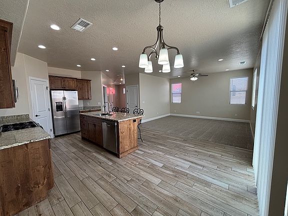 Kitchen, dining room, family room