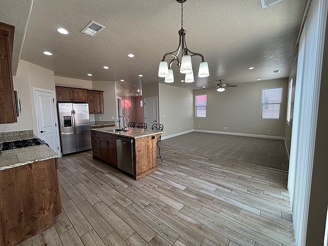 Kitchen, dining room, family room