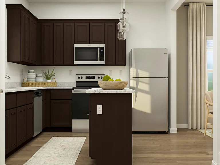 Beautiful kitchen with granite countertops.