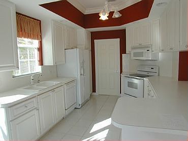 Open Kitchen with Coffered Ceilings