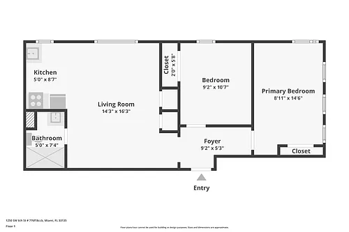 Floor plan 2 Bedroom Back 019 East Tower