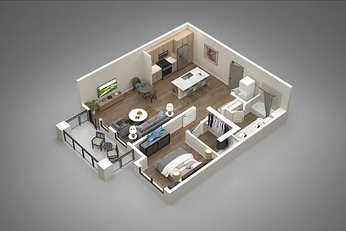 Floor plan 1 Bed/1 Bath