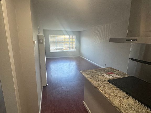 kitchen and living room with park view