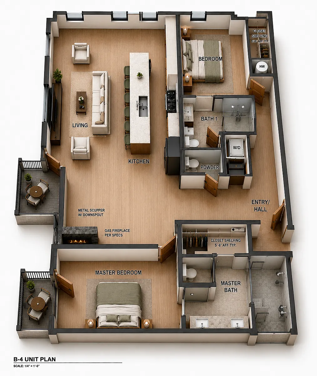 Floor plan 2x2 Penthouse Suite