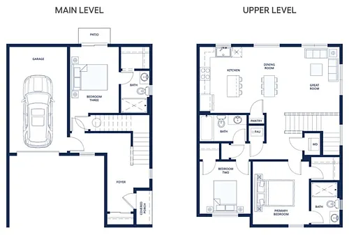Floor plan 3 Bedroom 2.5 Bath (B)