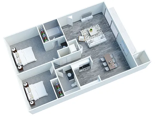 Floor plan Two Bedroom Two Bath