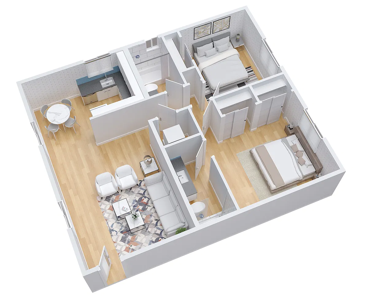 Floor plan 2 Bed 2 Bath