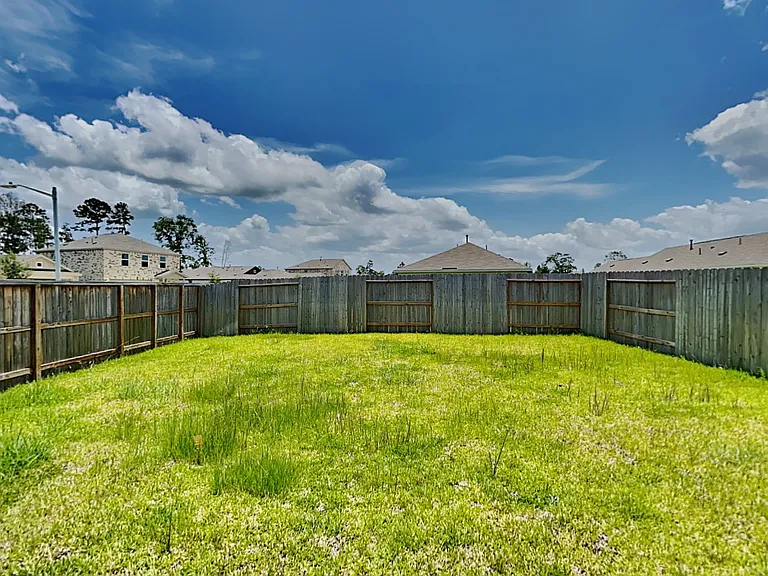 This serene backyard features