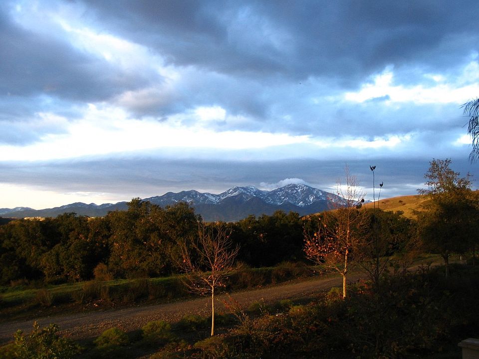 Backyard view of Saddleback Mountain & nearby trail