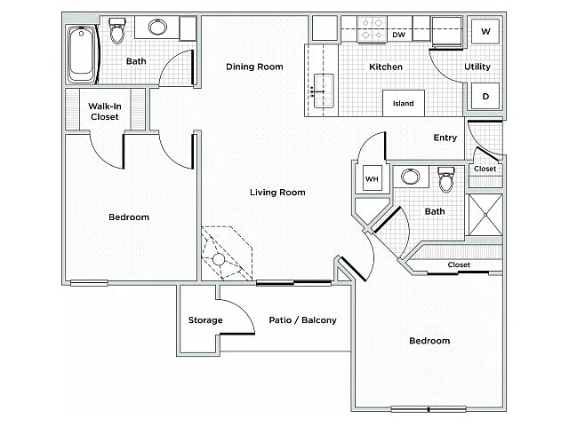 Floor plan 2BR/ 2BA